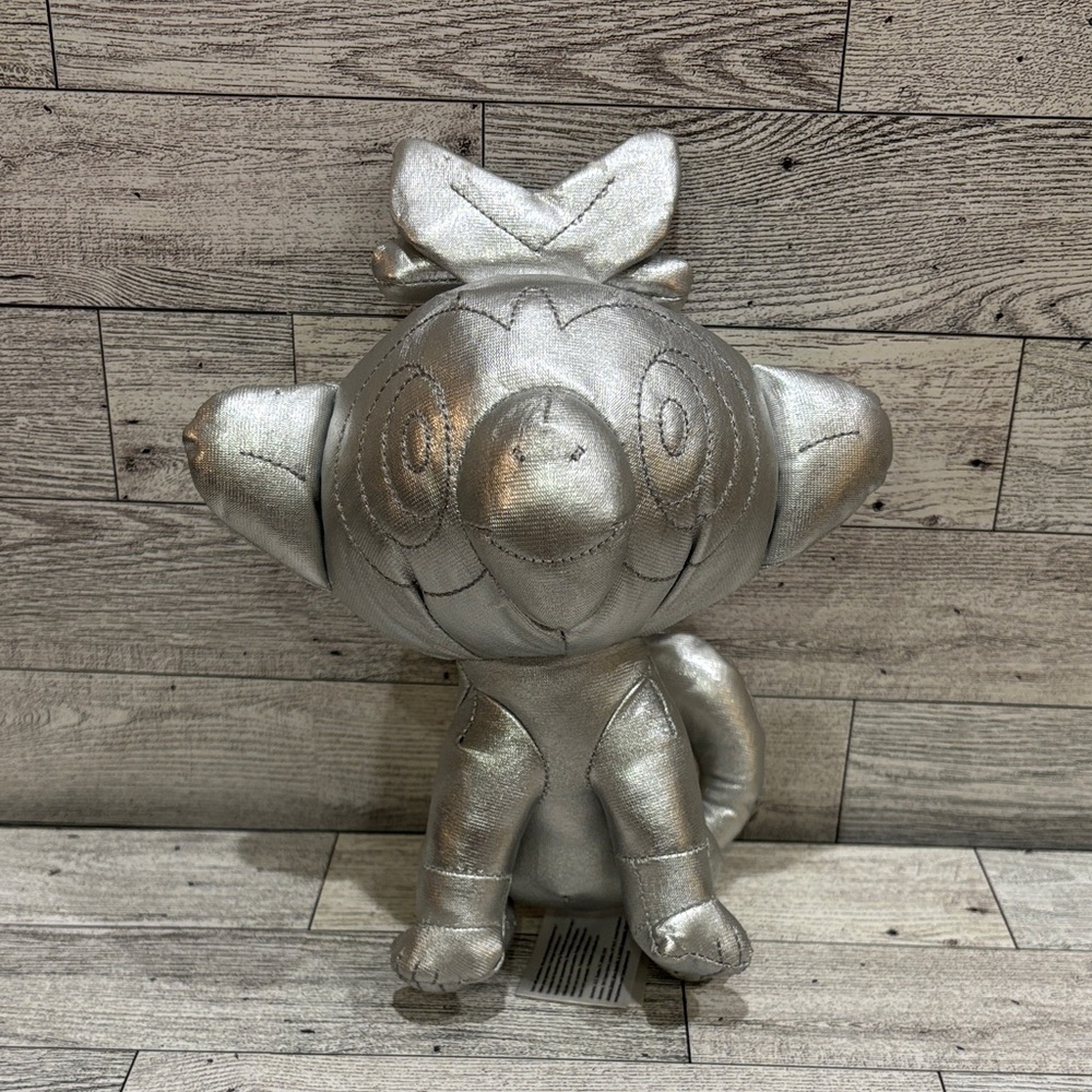 Pokemon Grookey Silver Metallic Monkey Art Sculpture